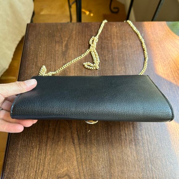 New TED BAKER London Bow Leather Crossbody Bag Chain Strap - Black - Picture 6 of 12